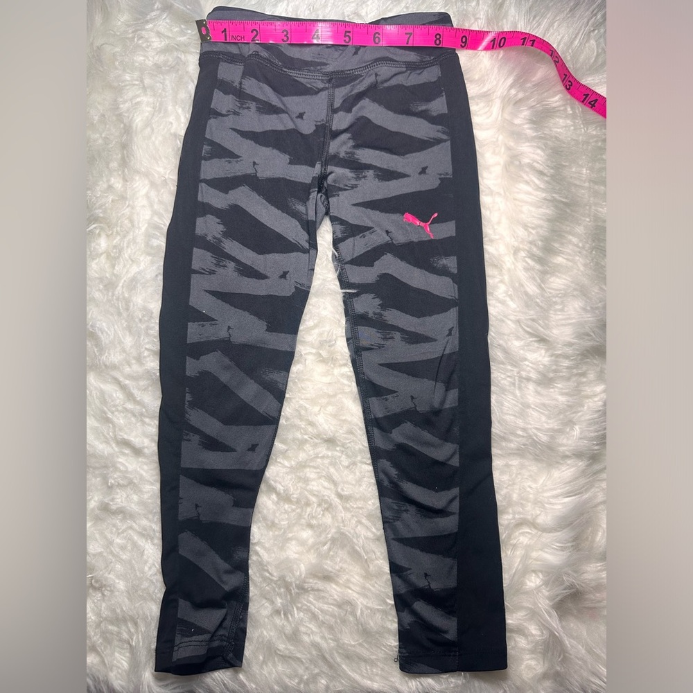 Puma Kids Black and Gray Patterned Leggings